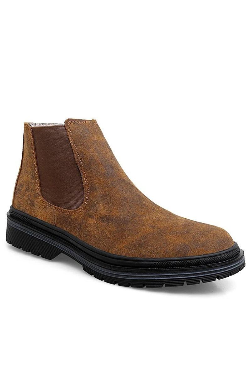 Äkta Läder Ankel Chelsea Boots Herr Botas Autumn Winter Boot