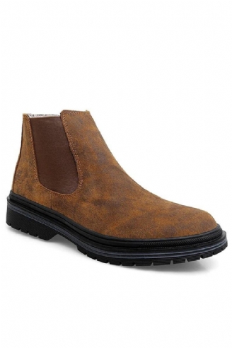 Äkta Läder Ankel Chelsea Boots Herr Botas Autumn Winter Boot