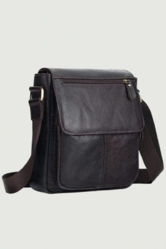 Äkta Läder Herr Vintage Handväskor Klaff Axelväskor Casual Messenger Bags Crossbody Bag