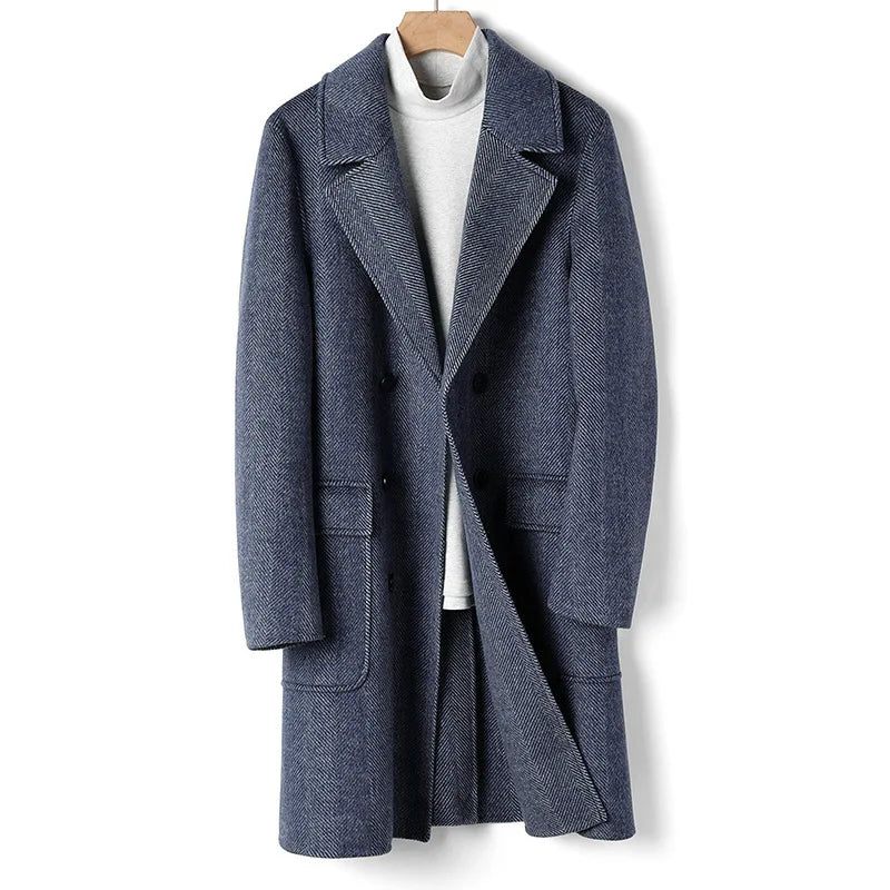 Australian Men Business Causal Överrock Smal Dubbelknäppt Trenchcoat - Brun