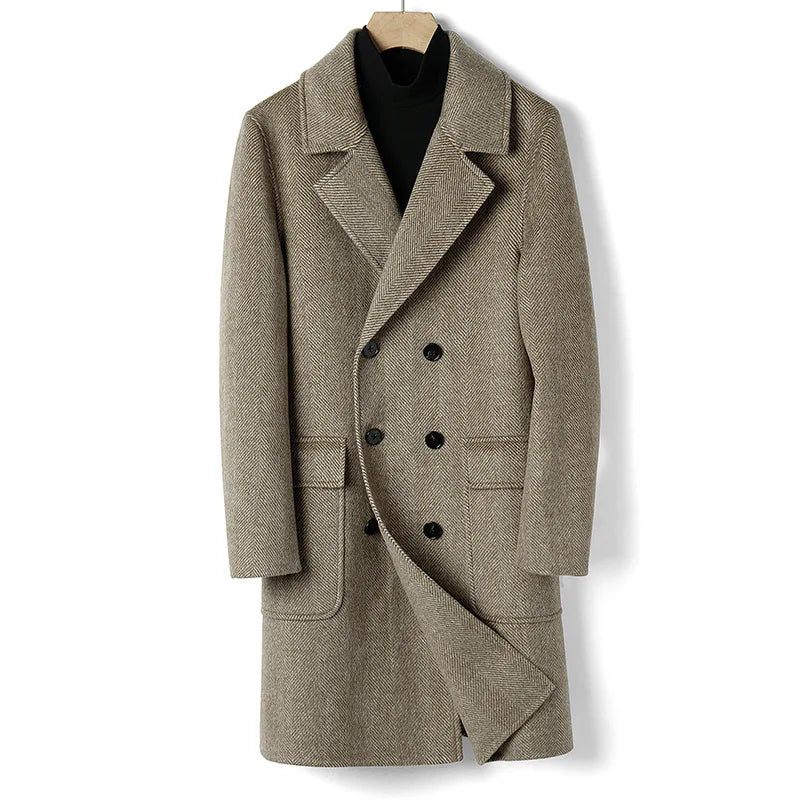 Australian Men Business Causal Överrock Smal Dubbelknäppt Trenchcoat - Brun