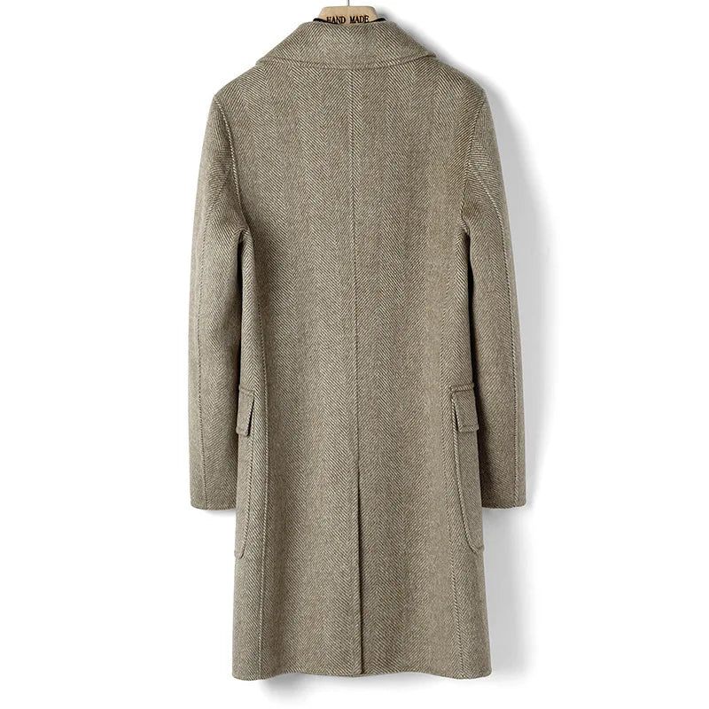 Australian Men Business Causal Överrock Smal Dubbelknäppt Trenchcoat - Brun