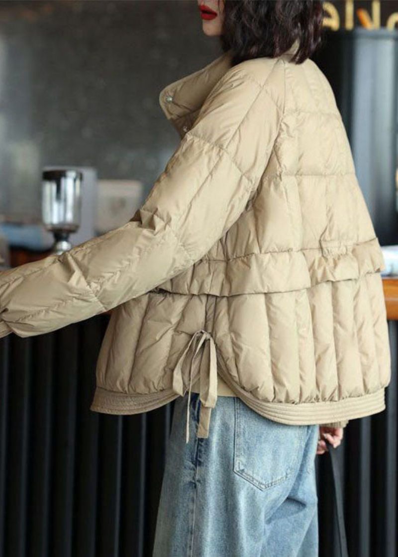 Beige Duck Down Canada Goose Jacka Side Open Oversized Winter - Dunjackor för kvinnor