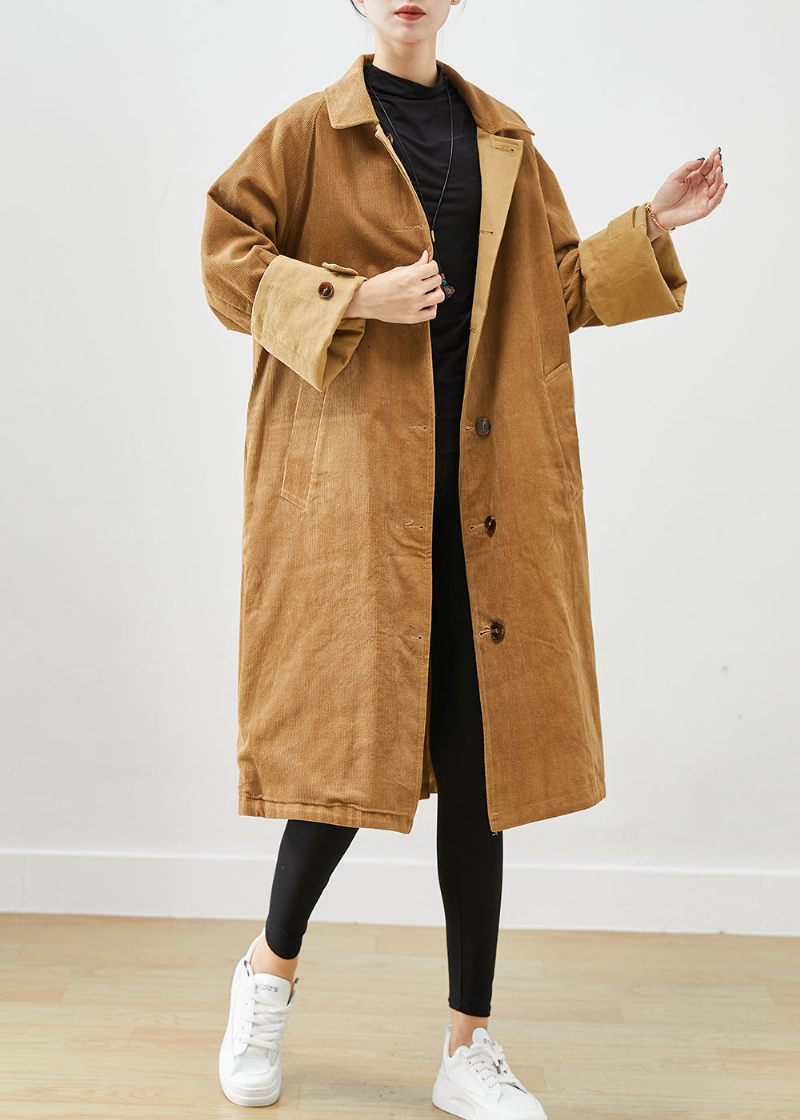 Boutique Coffee Oversized Slitage På Båda Sidor Manchester Trench Coat Fall