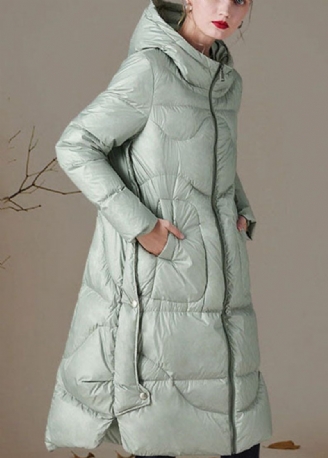 Boutique Silver Grön Huva Låg Hög Design Lös Vinter Duck Down Coats