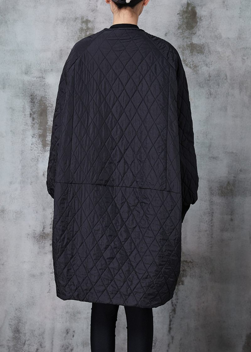 Boutique Svart Oversized Patchwork Fin Bomullsfylld Jacka På Vintern - Dunjackor för kvinnor