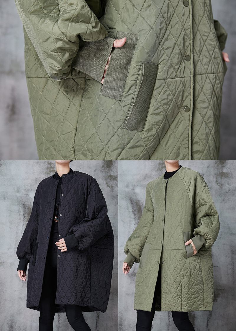 Boutique Svart Oversized Patchwork Fin Bomullsfylld Jacka På Vintern - Dunjackor för kvinnor