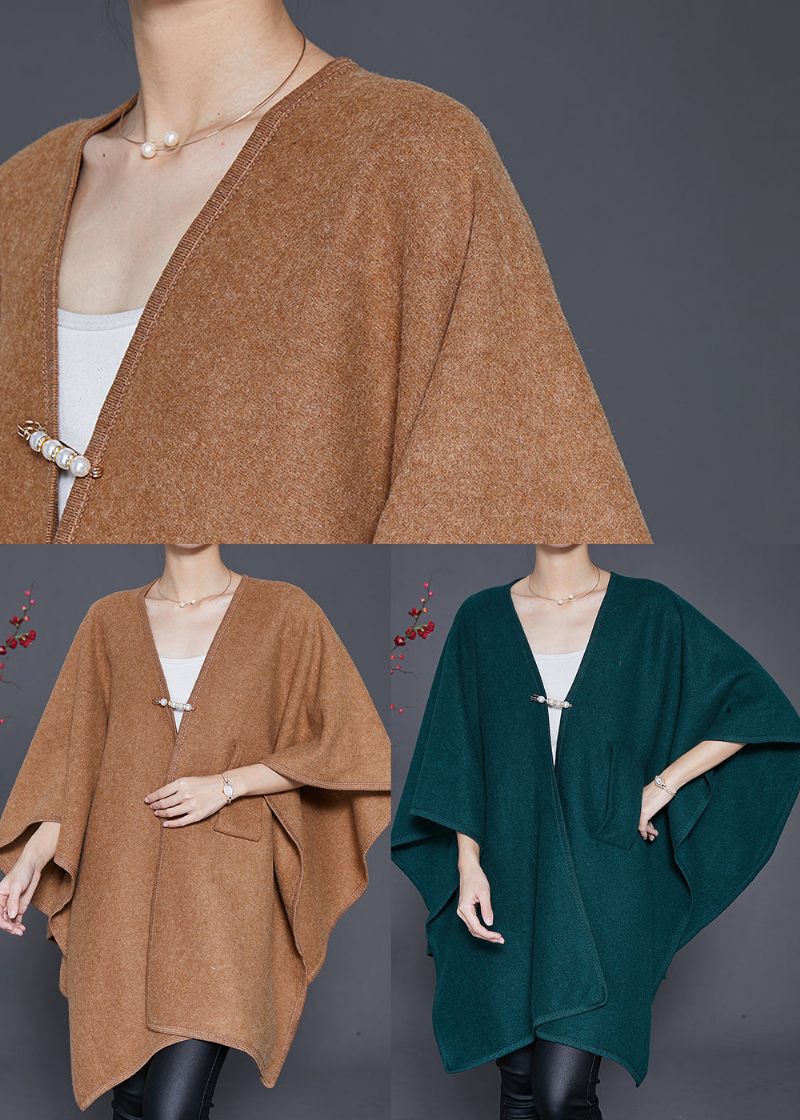 Camel Woolen Cardigans Oversized Winter - Koftor för kvinnor