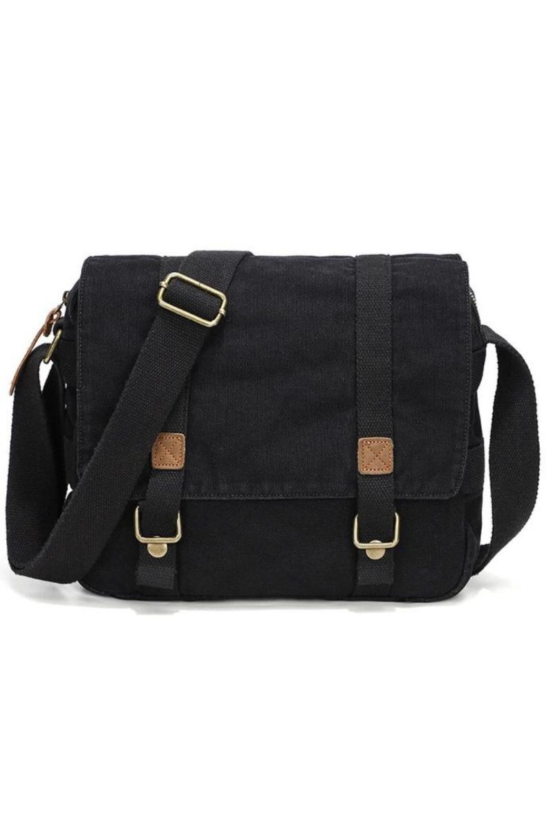 Canvas Väska Retro Axelväska Trend Mäns Casual Handväska Crossbody - Grön