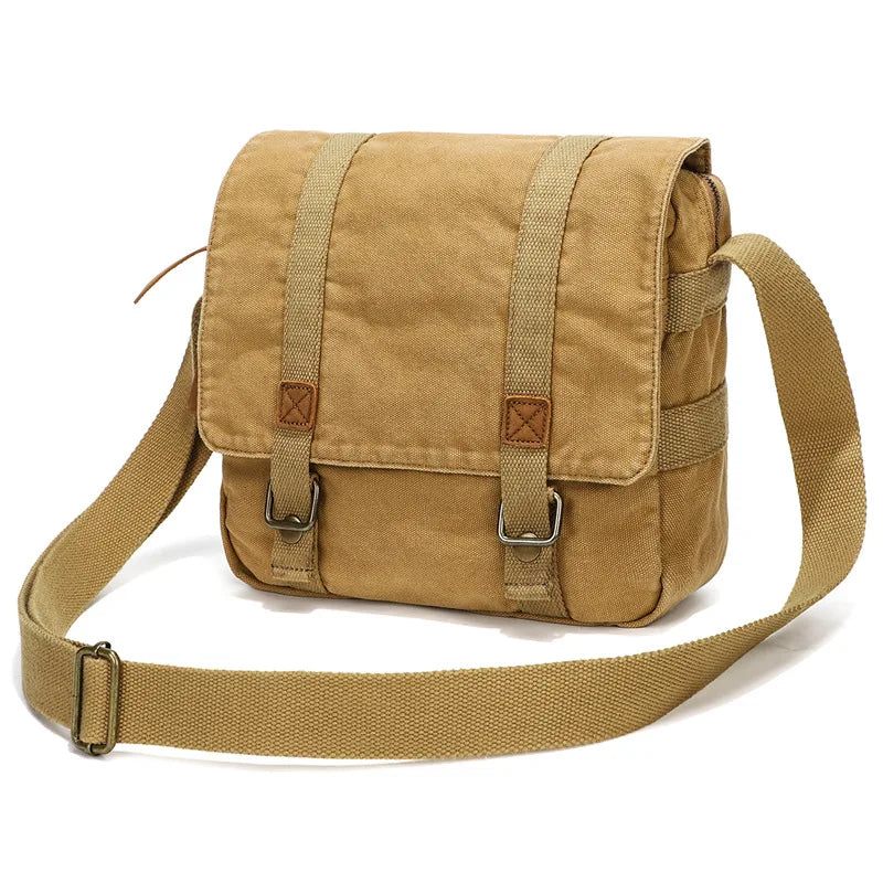 Canvas Väska Retro Axelväska Trend Mäns Casual Handväska Crossbody - Grön