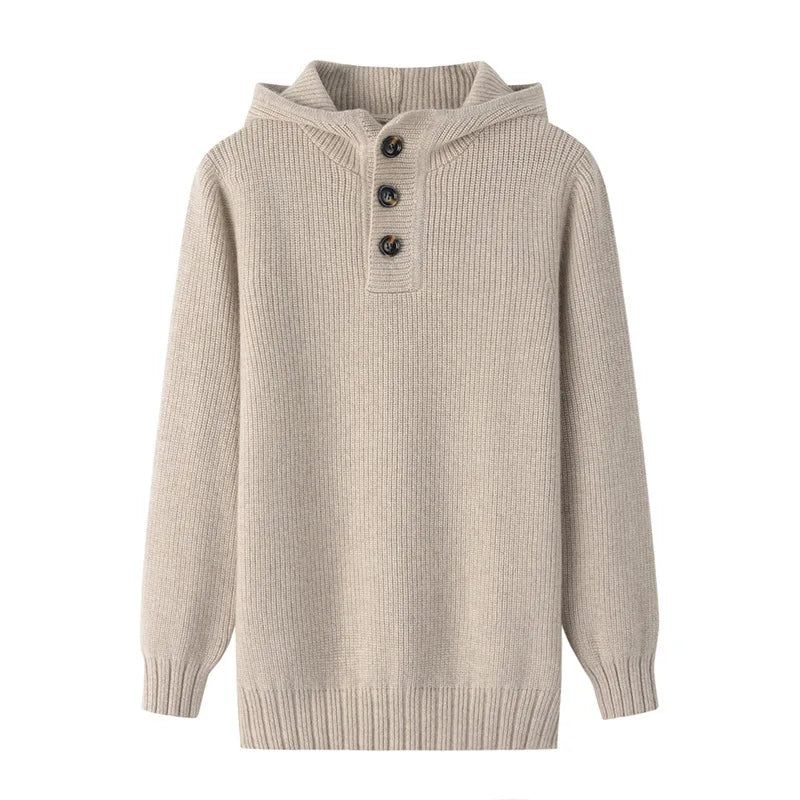 Cashmere Unisex Grovt Garn Damtröjor Herrtröja - Brun