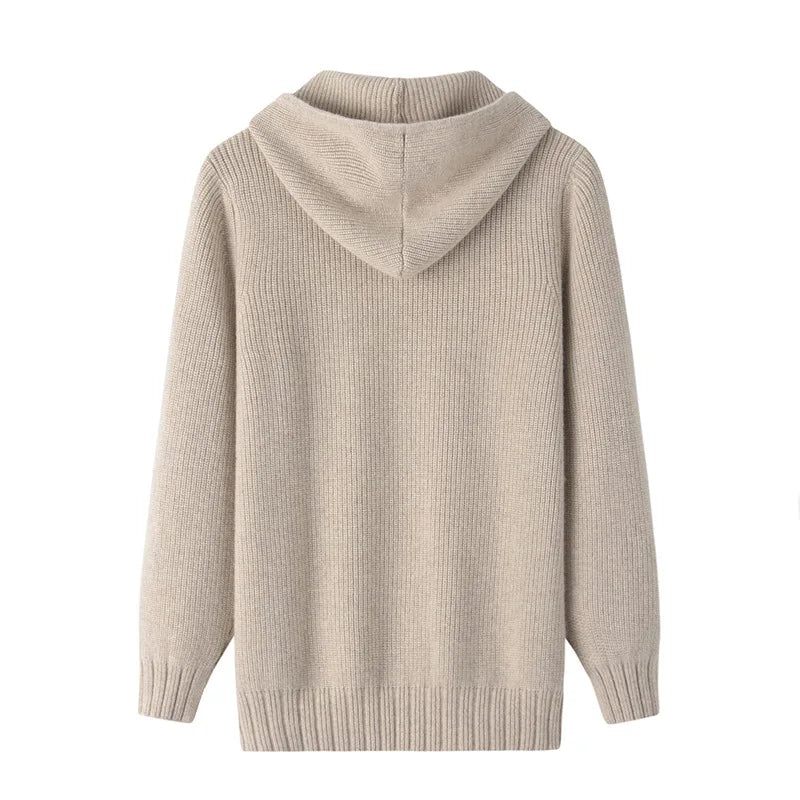 Cashmere Unisex Grovt Garn Damtröjor Herrtröja - Brun