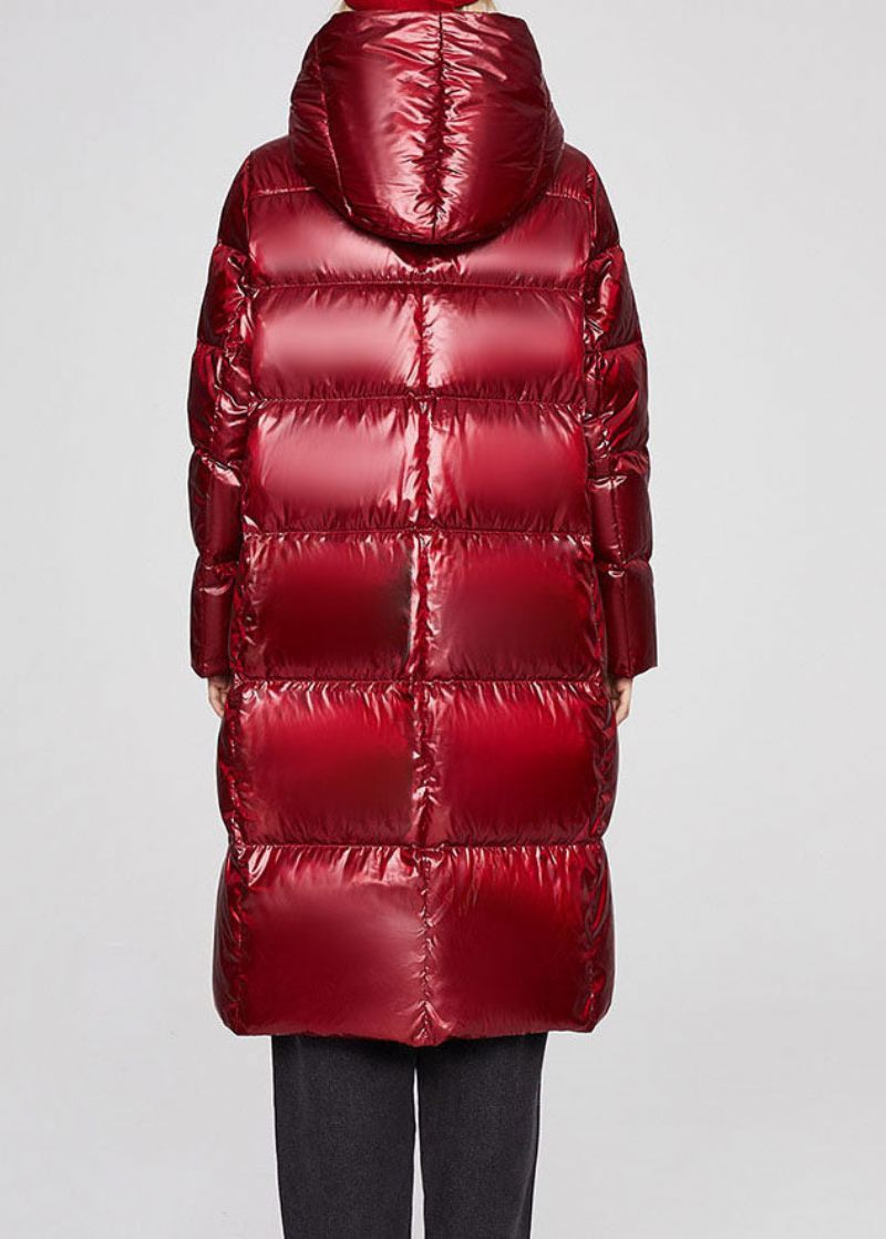 Casual Mulberry Hooded Tjock Winter Duck Down Coat - Blå