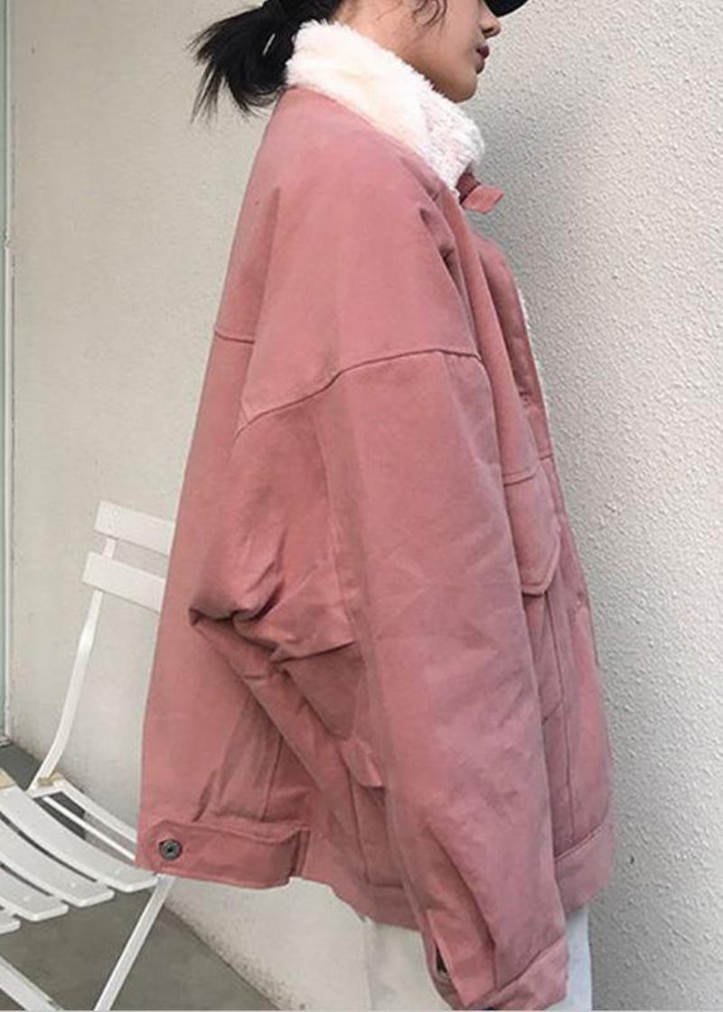 Casual Snöjackor Står Krage Överrock Rosa Vinter Parkas - Khaki