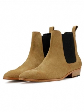 Chelsea Boots Handgjorda Vinter Män Skor Add Velvet Work Basic Designer Herr