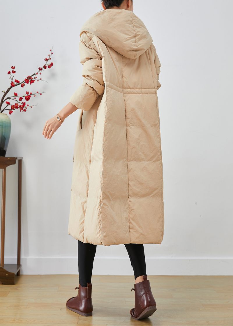 Chic Aprikos Hooded Patchwork Duck Down Canada Goose Jacka Vinter - Dunjackor för kvinnor