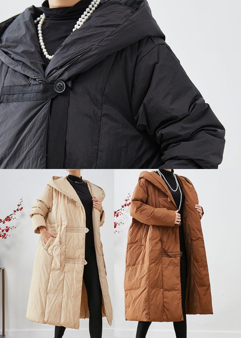 Chic Aprikos Hooded Patchwork Duck Down Canada Goose Jacka Vinter - Dunjackor för kvinnor