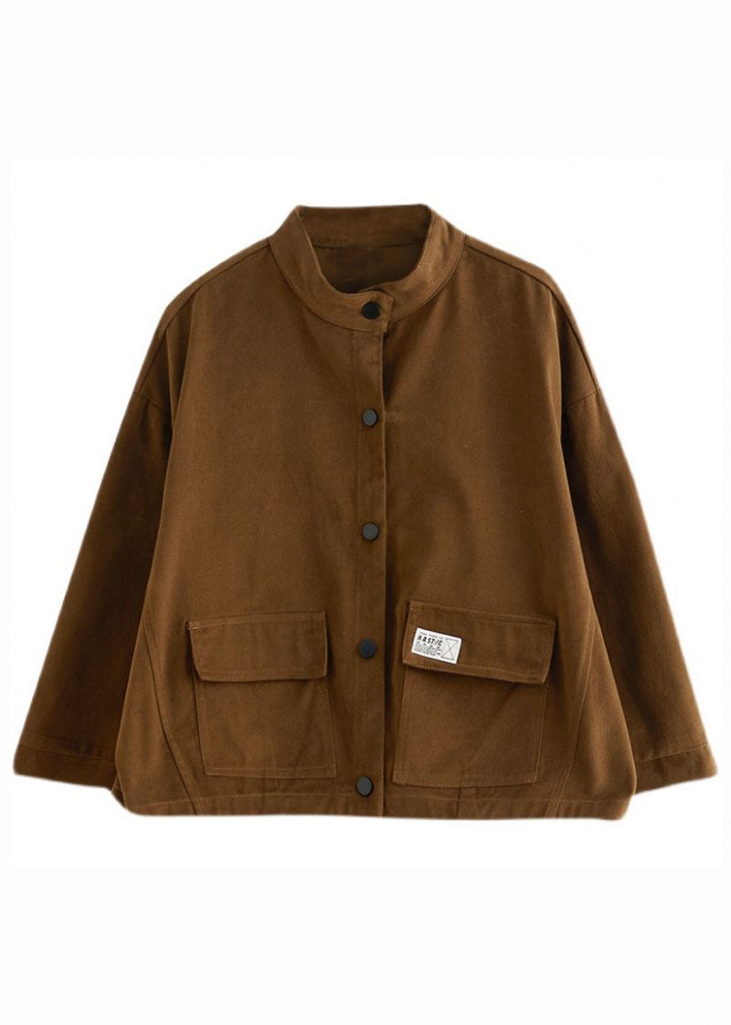 Chic Kaffefickor Patchwork Button Coats Fall - Kaffe