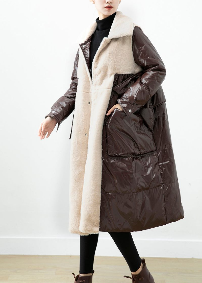 Choklad Patchwork Mink Velvet Duck Down Dunrock Oversized Winter