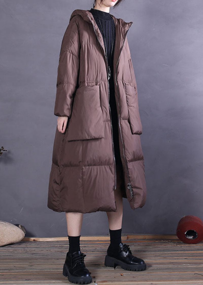 Chokladfickor Duck Down Coat Zip Up Winter - Lila