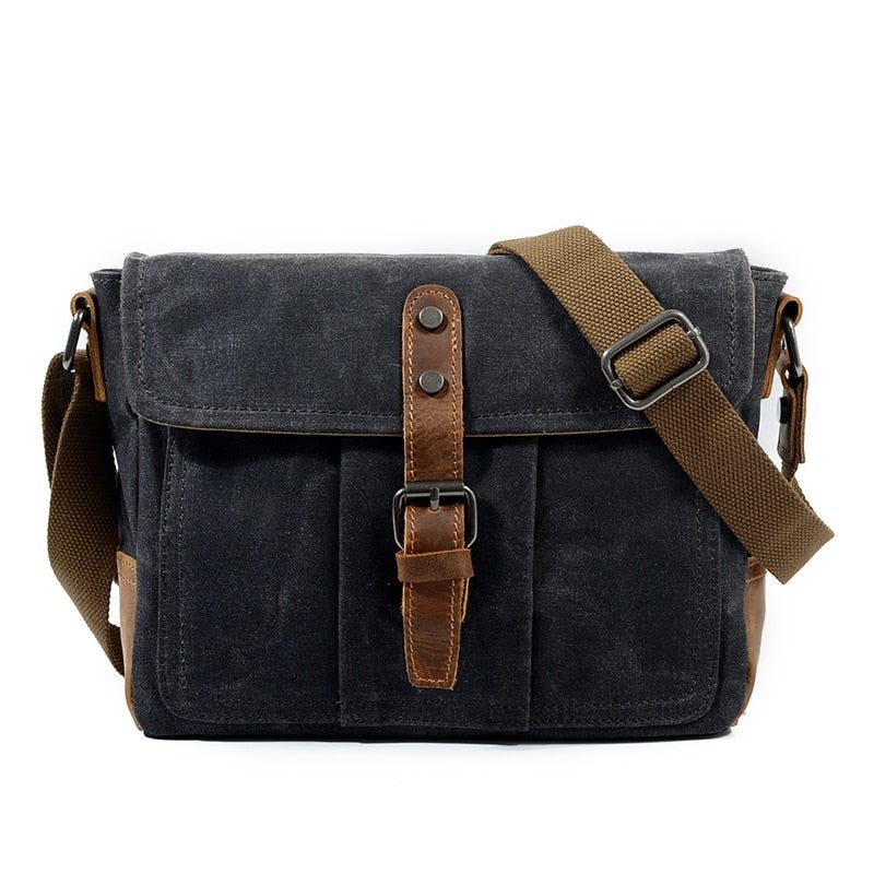 Crossbody-väskor För Män Manlig Högkvalitativ Vintage Axelväska Casual Solid Messenger-väska Vattentäta Väskor - Grågrön