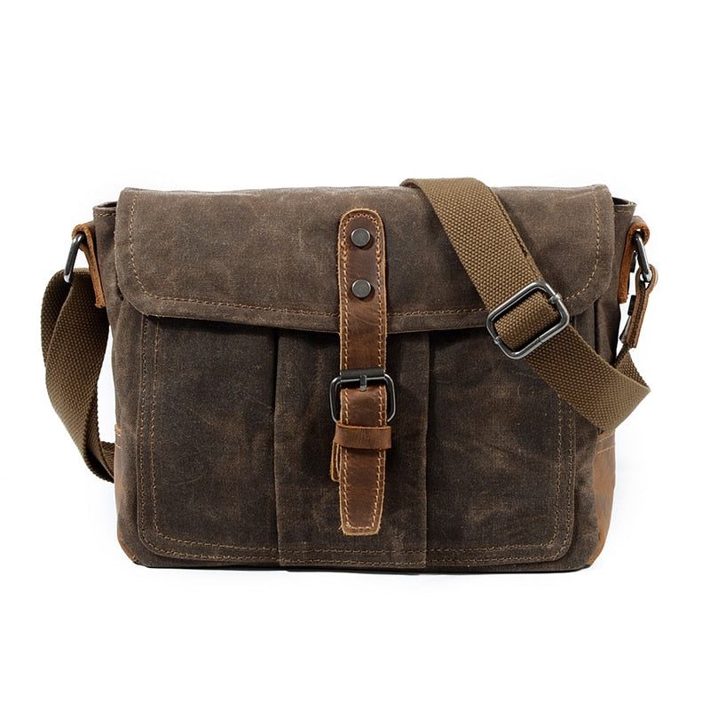 Crossbody-väskor För Män Manlig Högkvalitativ Vintage Axelväska Casual Solid Messenger-väska Vattentäta Väskor - Grågrön