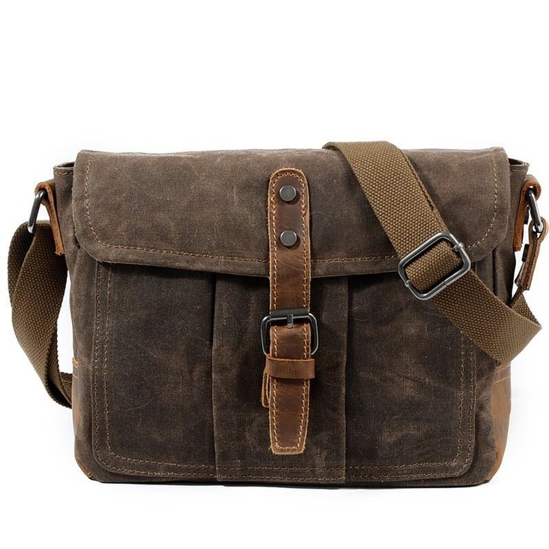 Crossbody-väskor För Män Manlig Högkvalitativ Vintage Axelväska Casual Solid Messenger-väska Vattentäta Väskor - Grågrön