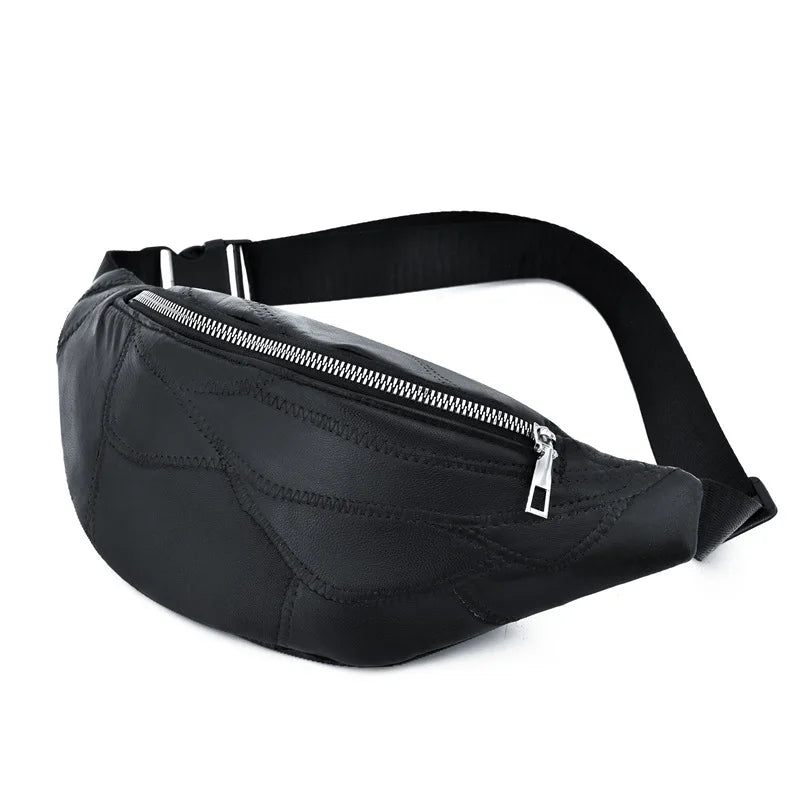 Dam Läderpåse Sac Fanny Pack Sac Femme Packs Midjepack Bröstväska - Blå