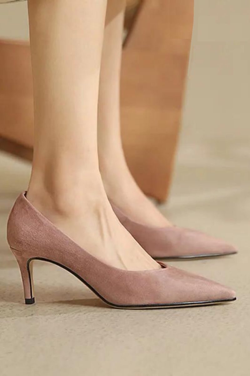 Damskor Sommar Tunna Höga Klackar Elegant Toe Slip Kvinnliga Pumps