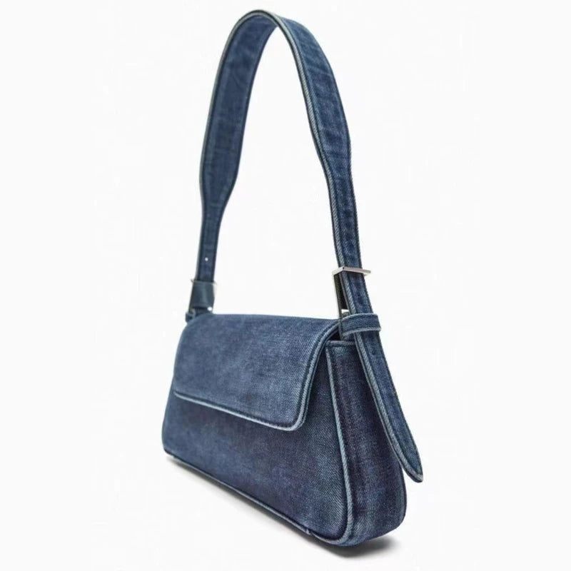 Damväska Summer Hundreds Flap Blå Jeansväska Commuter Single Shoulder Armhåla Bag Female - Blå