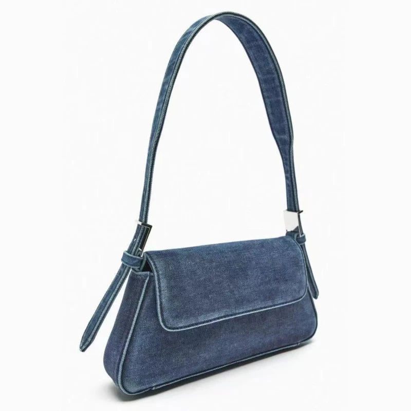 Damväska Summer Hundreds Flap Blå Jeansväska Commuter Single Shoulder Armhåla Bag Female - Blå