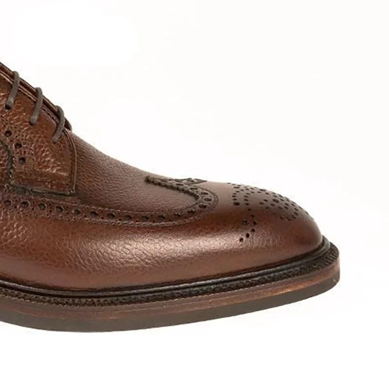 Derby Brogue Brudgum Designerklänning Bästa Män Skor Äkta Läder Original Handgjorda Business För Män - Brun