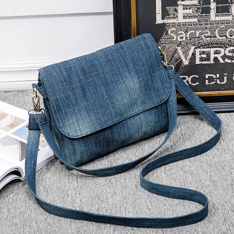 Design Kvinnor Axelväska Liten Storlek Crossbody Väska Blå Designer Kvinnlig Handväska Casual Straps - Mörkblå