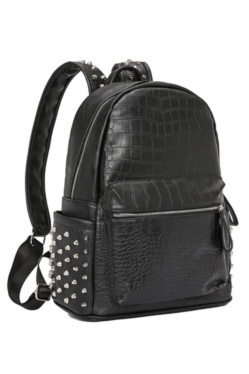 Design Unisex-ryggsäck Stor Kapacitet Daypack Alligator Laptopväska Reseryggsäckar Svart