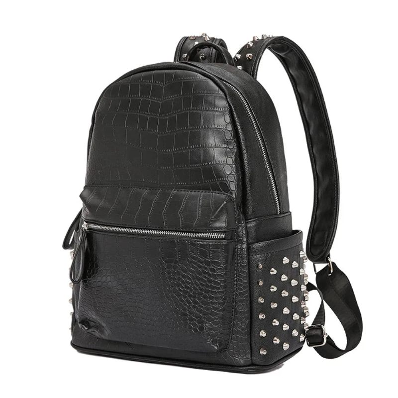 Design Unisex-ryggsäck Stor Kapacitet Daypack Alligator Laptopväska Reseryggsäckar Svart - Svart