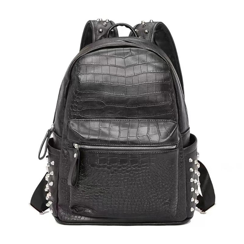 Design Unisex-ryggsäck Stor Kapacitet Daypack Alligator Laptopväska Reseryggsäckar Svart - Svart