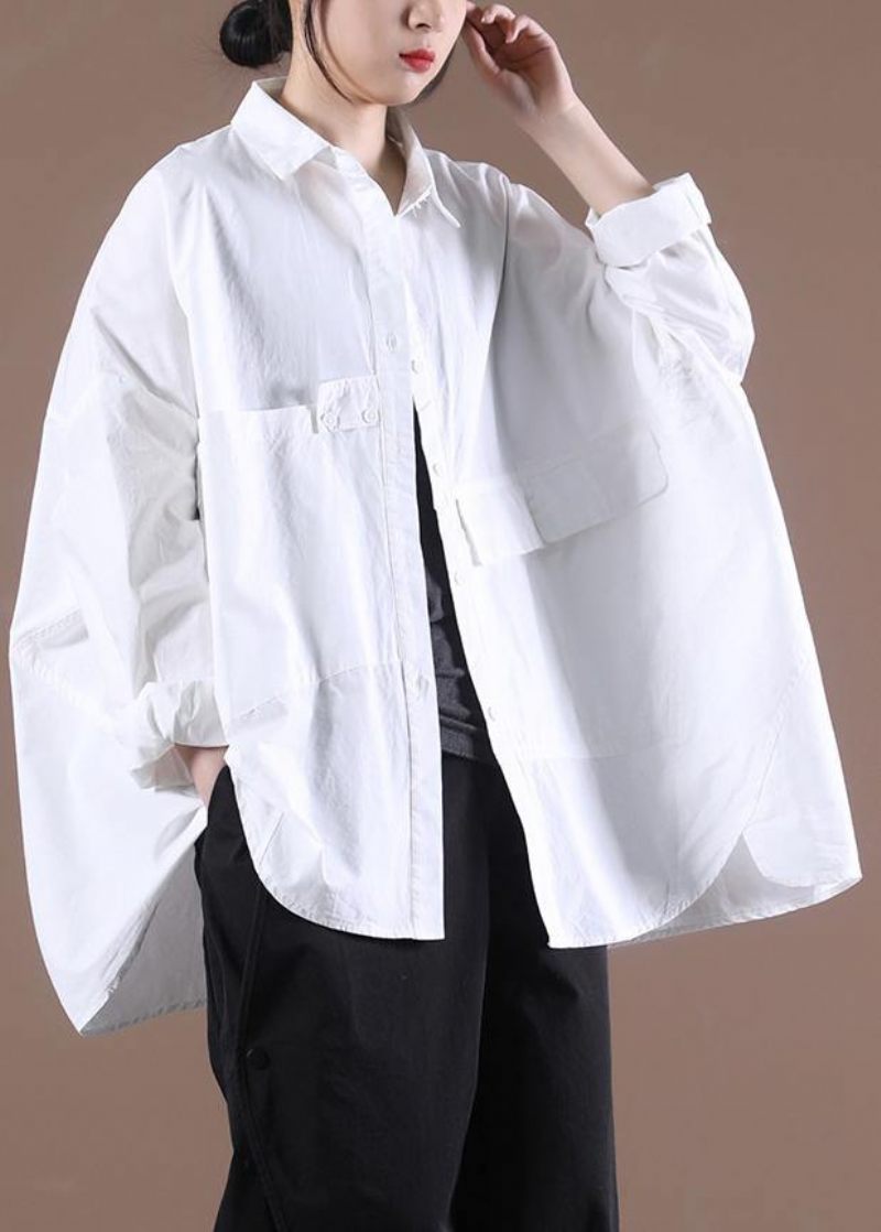 Diy White Spring Long Shirts Skjorta Toppar Långärmad - Vit