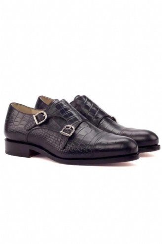 Double Monk Strap Style Dress Herr Skor Office Best Man Shoe Designer Handgjorda Äkta Läder Man