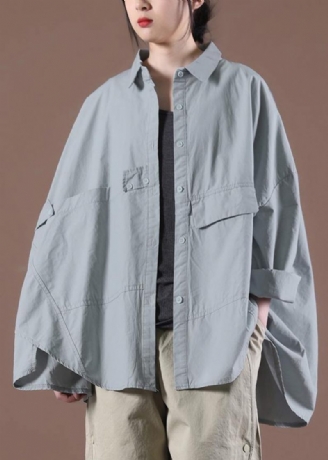 Elegant Ljusgrön Fjäder Asymmetrisk Design Topp Långärmad