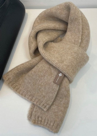 Enkel Beige Mysig Tjock Varm Woolen Scarf