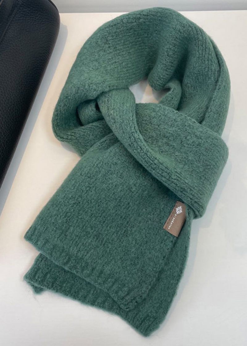 Enkel Beige Mysig Tjock Varm Woolen Scarf - Ullrockar för kvinnor