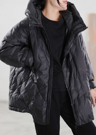 Enkel Black Zip Up Dragsko Duck Down Coat Winter