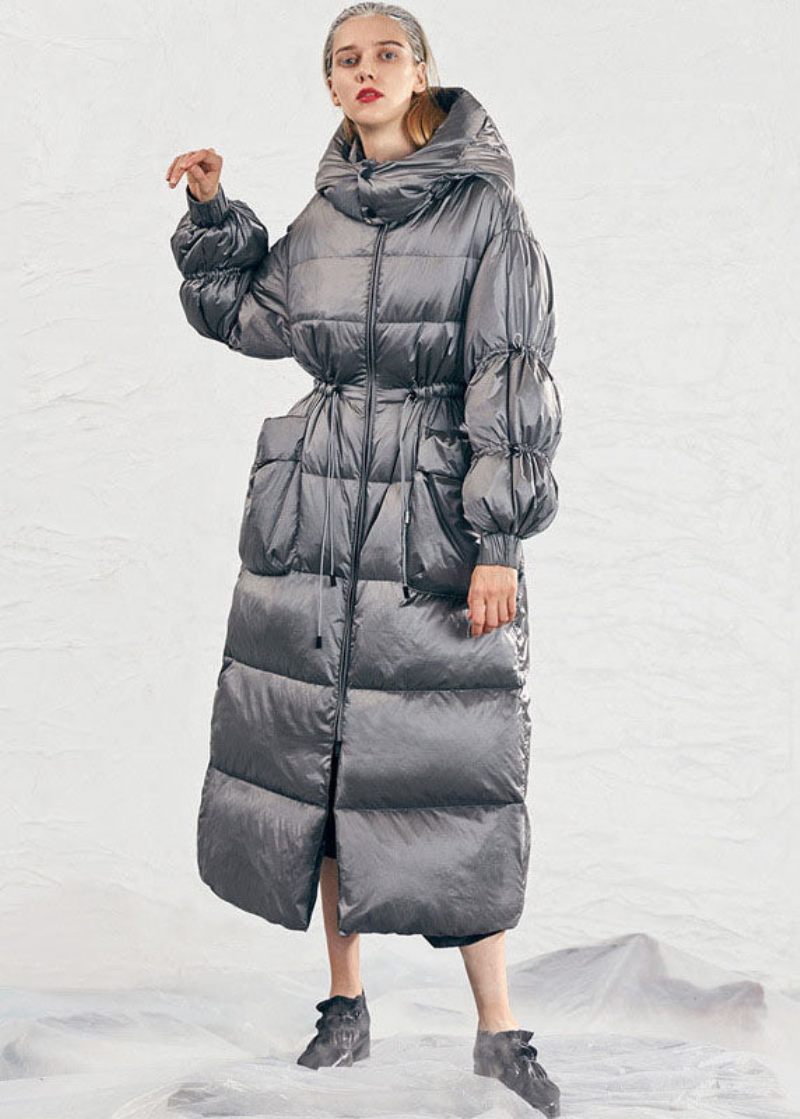 Enkel Caramel Mode Dragsko Tjock Vinter Duck Down Puffer Coat - Karamell