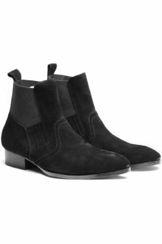 Exklusiv Euro Vintage Lyx Slip On Wyatt Classic Sele Ankel Chelsea Boots Personliga Andningsbara Punkstövlar Med Kil