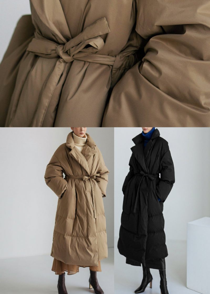 Fashion Khaki Stativ Krage Fickor Dam Parka Långärmad - Kaki