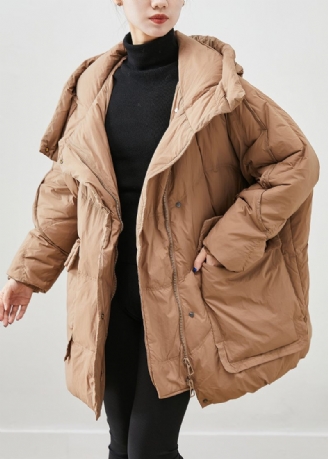 Fransk Khaki Oversized Tjock Duck Down Dunrockar Vinter