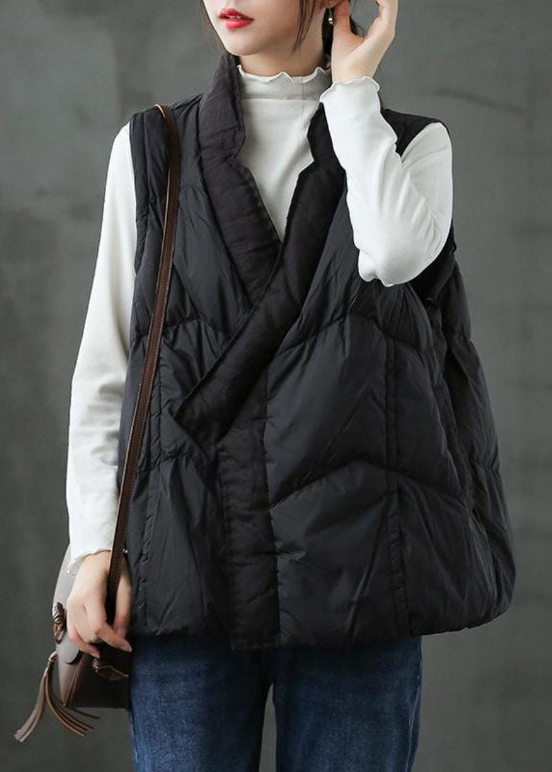 Gör-det-själv Svart Mode Warm Winter Puffer Vest