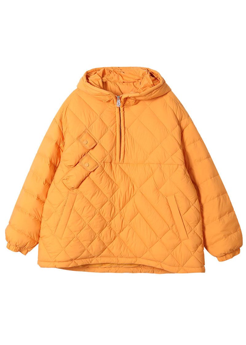 Gula Fickor Duck Down Puffers Jackor Zip Up Winter - Svart