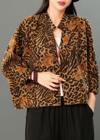 Handgjorda Leopardtryck Cozy Coats Spring