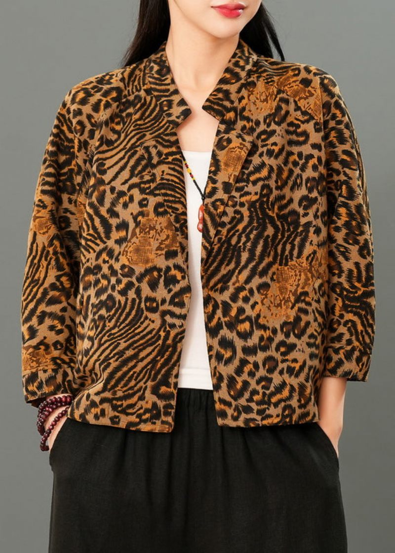 Handgjorda Leopardtryck Cozy Coats Spring - Leopard